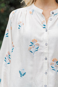 Dreamy Details Cream Embroidered Blouse