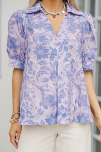 Let You Dream Lavender Floral Blouse