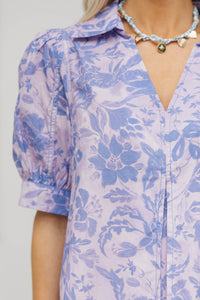 Let You Dream Lavender Floral Blouse