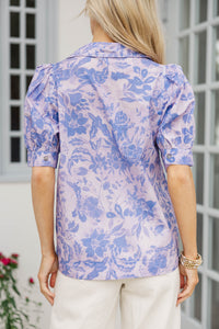 Let You Dream Lavender Floral Blouse