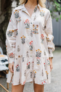 So Into You Cream Floral Babydoll Dress