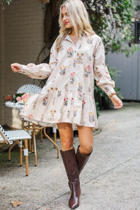 So Into You Cream Floral Babydoll Dress