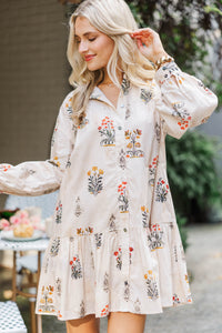 So Into You Cream Floral Babydoll Dress