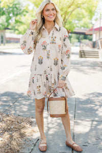 So Into You Cream Floral Babydoll Dress