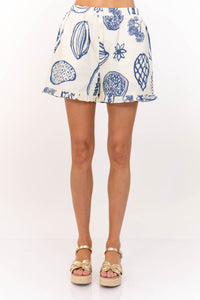 My Best Look Blue Printed Shorts