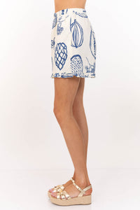 My Best Look Blue Printed Shorts