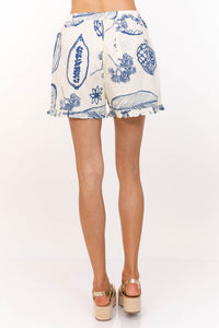 My Best Look Blue Printed Shorts