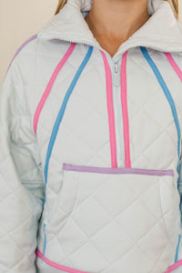 Girls: Always Direct Light Blue Quilted Pullover