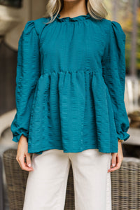Dreams Are Real Teal L/S Blouse