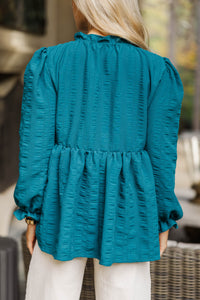 Dreams Are Real Teal L/S Blouse