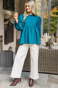 Dreams Are Real Teal L/S Blouse