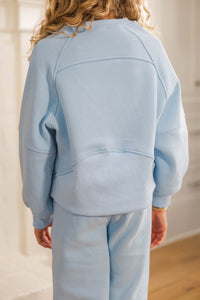Girls: Color Me Cozy Light Blue Sweatshirt