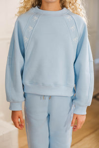 Girls: Color Me Cozy Light Blue Sweatshirt