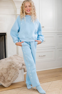 Girls: Color Me Cozy Light Blue Pants