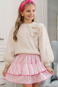 Girls: Oh Happy Day Pink Ditsy Floral Skort