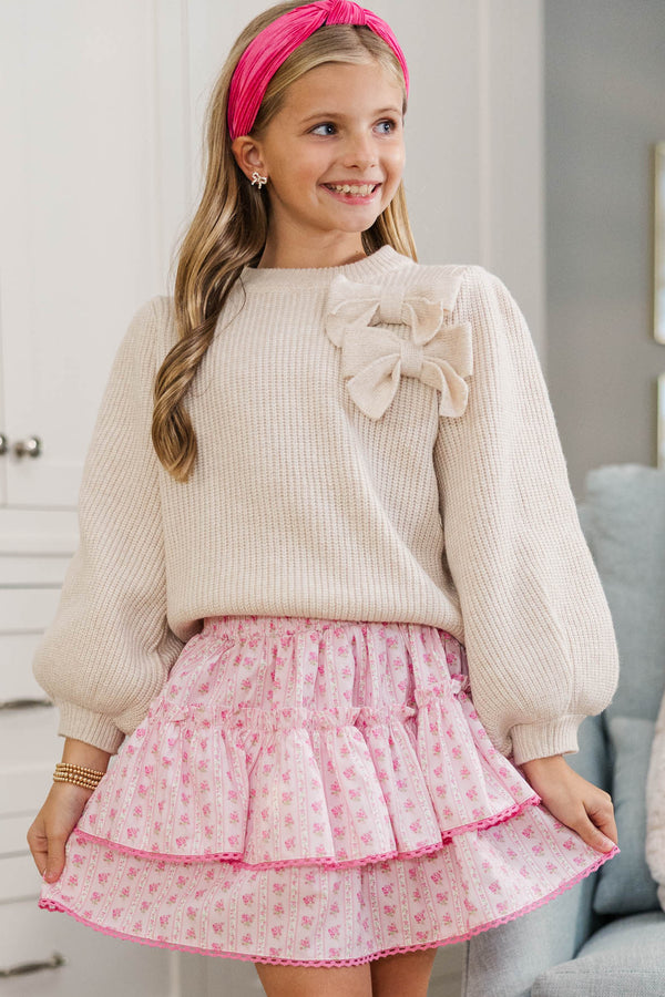 Girls: Oh Happy Day Pink Ditsy Floral Skort