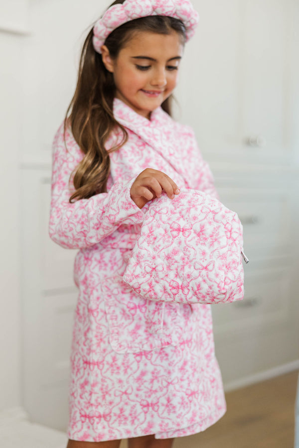 Girls: The Self Care Pink Toile Makeup Bag