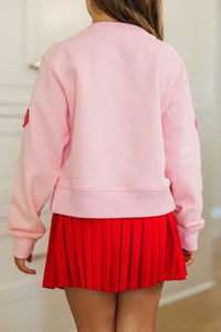 Girls: The Josie Blush Pink Sequin Hearts Sweatshirt