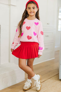 Girls: The Josie Blush Pink Sequin Hearts Sweatshirt