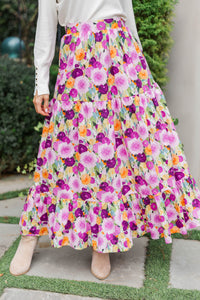 A Head Start Plum Floral Maxi Skirt