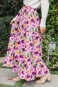 A Head Start Plum Floral Maxi Skirt