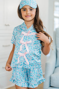 Girls: Cozy Nights Aqua Ditsy Floral Sleep Mask