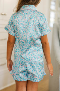 Girls: Sweet Dreams Aqua Ditsy Floral Lounge Set