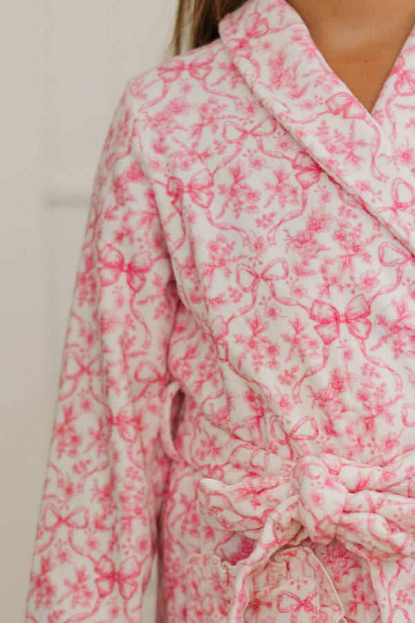 Girls: The Self Care Pink Toile Robe