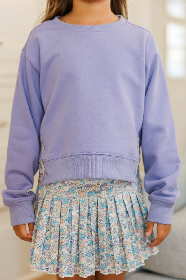 Girls: Dreamy Days Lavender Bow Sweater