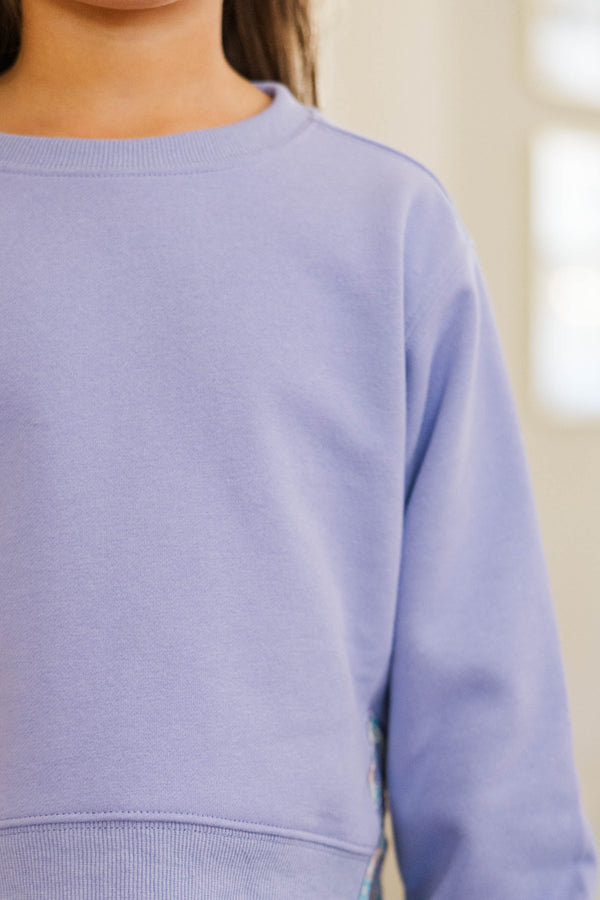 Girls: Dreamy Days Lavender Bow Sweater