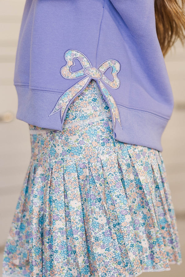 Girls: Dreamy Days Lavender Bow Sweater