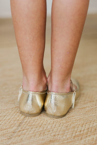 Girls: Twinkle Time Gold T-Strap Flat