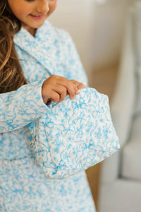 Girls: The Self Care Blue Toile Makeup Bag