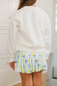 Girls: Game On White Softball Graphic Sweatshirt