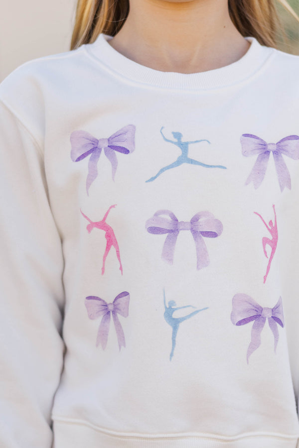 Girls: Game On White Dance Graphic Sweatshirt