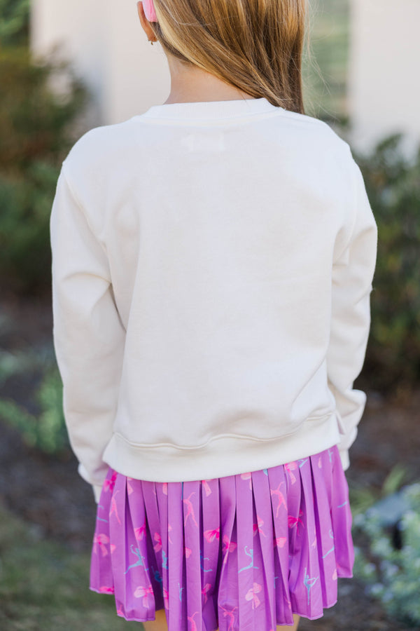 Girls: Game On White Dance Graphic Sweatshirt