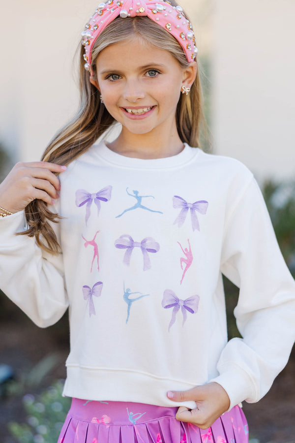 Girls: Game On White Dance Graphic Sweatshirt
