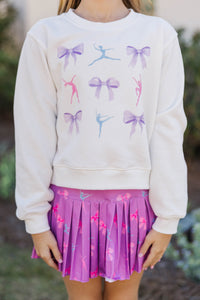 Girls: Game On White Dance Graphic Sweatshirt