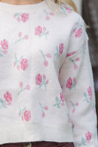 Watch The Bloom Cream Floral Sweater