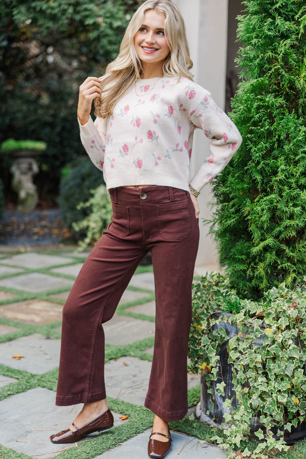 Watch The Bloom Cream Floral Sweater