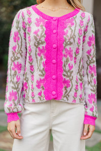 That's So You Pink Floral Cardigan
