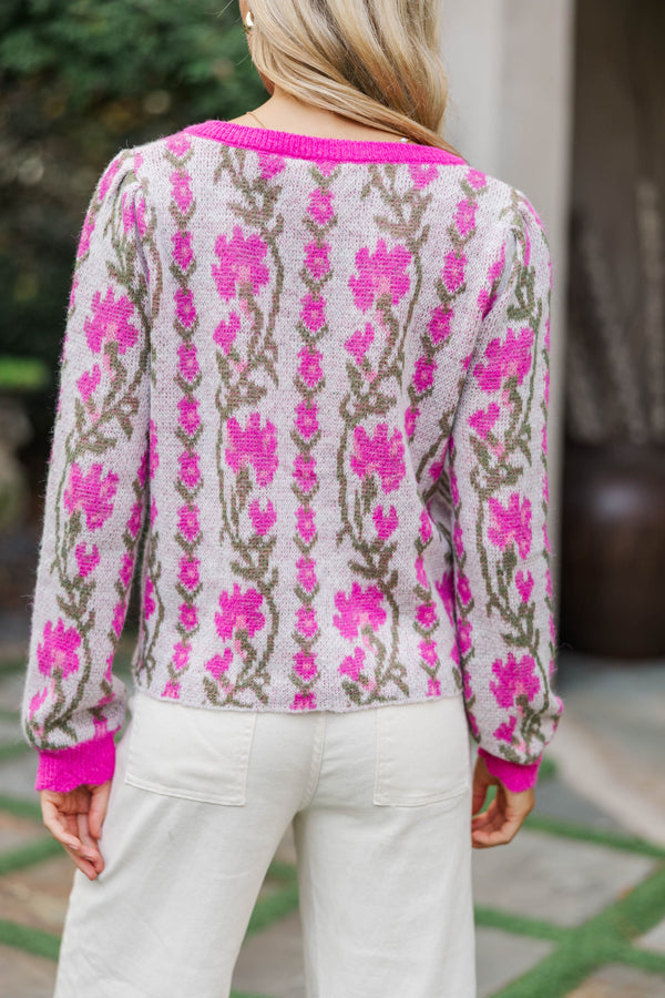 That's So You Pink Floral Cardigan