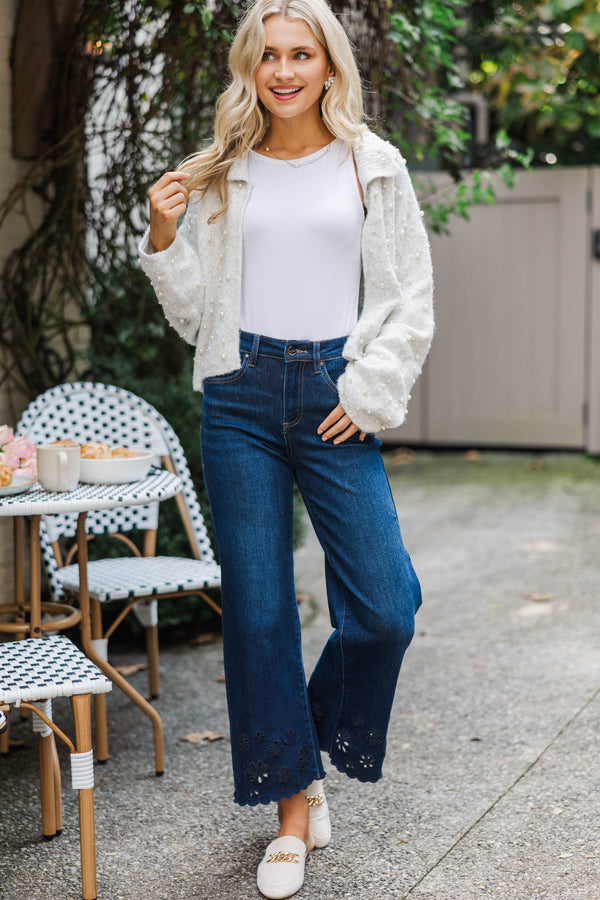 In The Details Heather Grey Embellished Cardigan