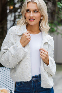 In The Details Heather Grey Embellished Cardigan