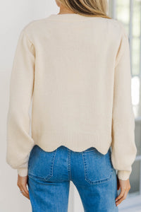 Bright Beginning Oatmeal Floral Sweater