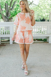 So Good To Be Here Blush Printed Shorts