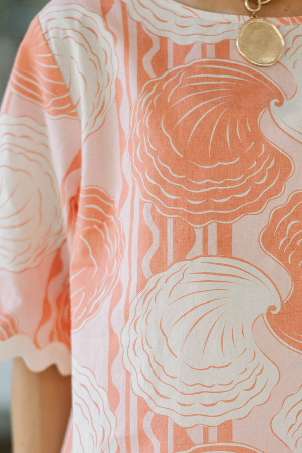 Everything Feels Right Blush Printed Blouse