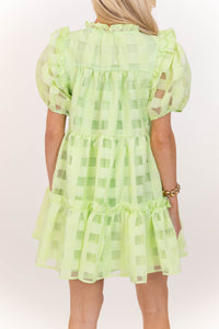 Easy Vacation Plans Green Textured Dress