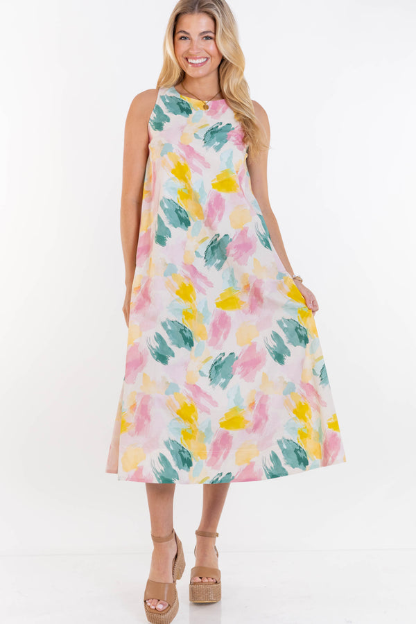 Styling Done Right Pink Watercolor Dress