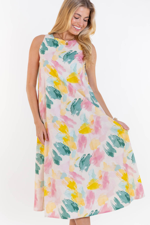 Styling Done Right Pink Watercolor Dress